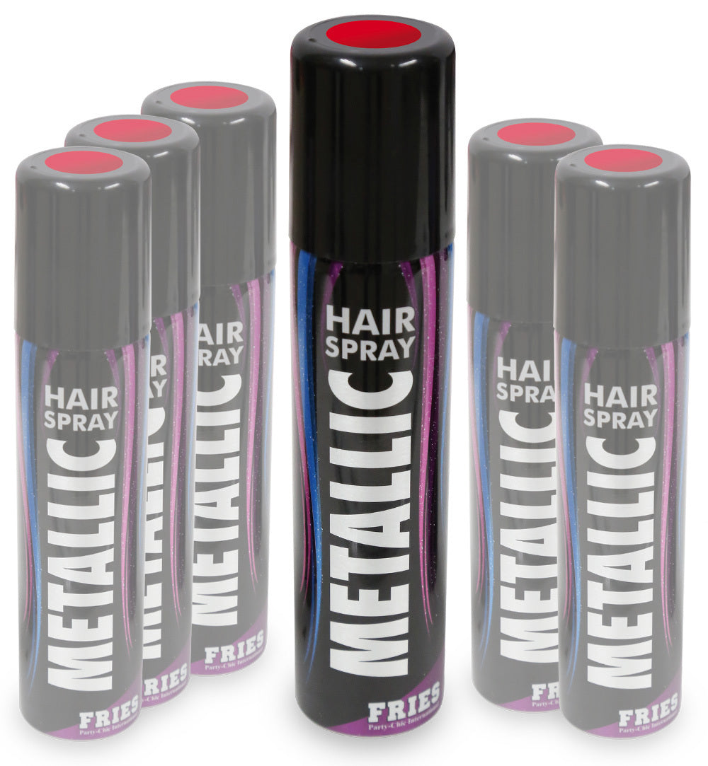 narrenwelt Color Hair - Spray METALLIC rot Haarspray Halloween Hairspray Fan Party