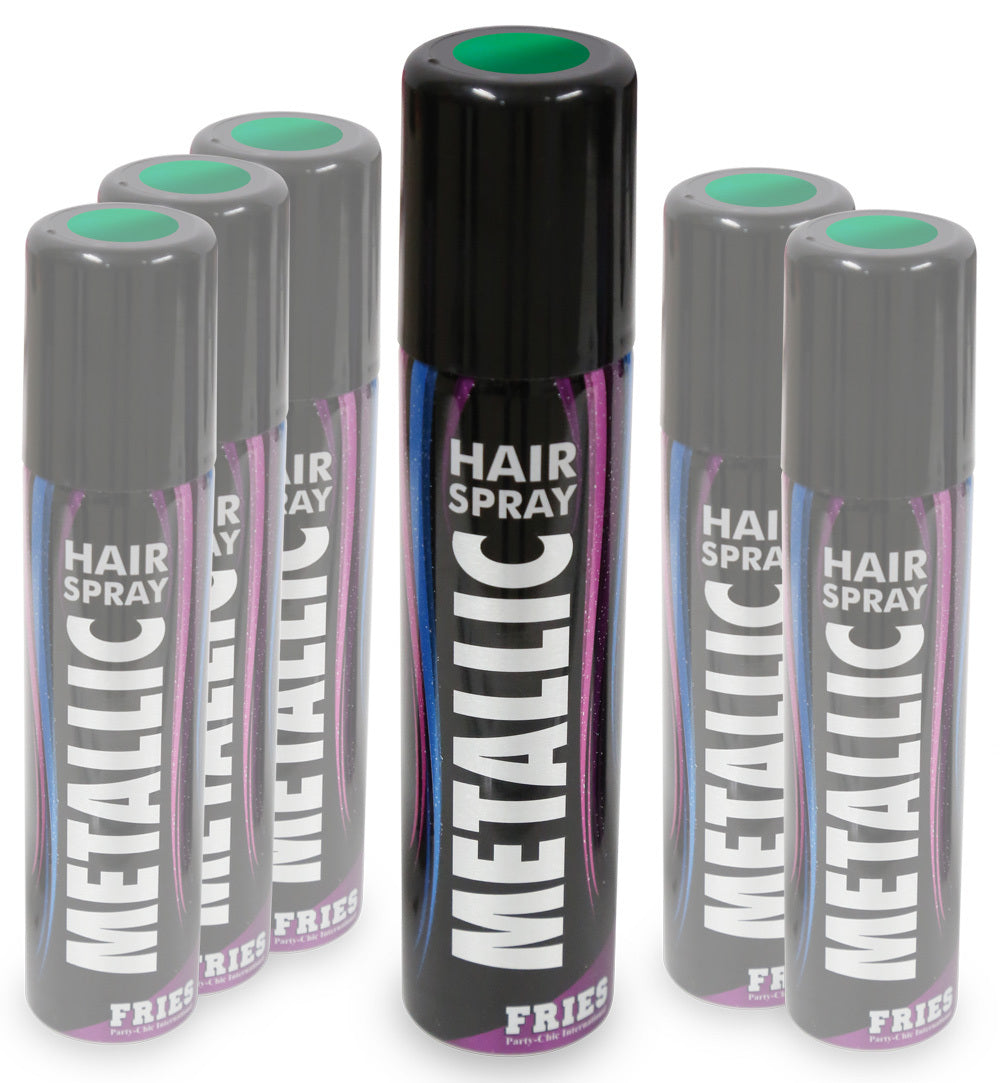 narrenwelt Color Hair - Spray METALLIC grün Haarspray Halloween Hairspray Fan Party