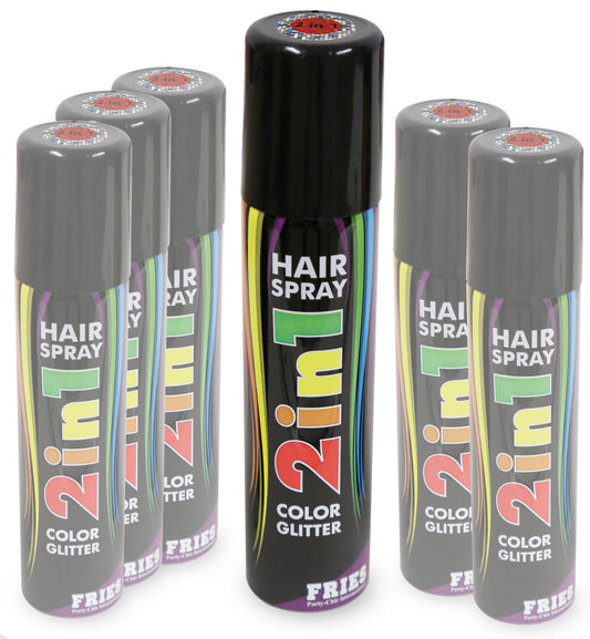 narrenwelt Color Hair - Spray 2in1 COLOR & GLITTER Haarspray rot Halloween Hairspray Fan Party