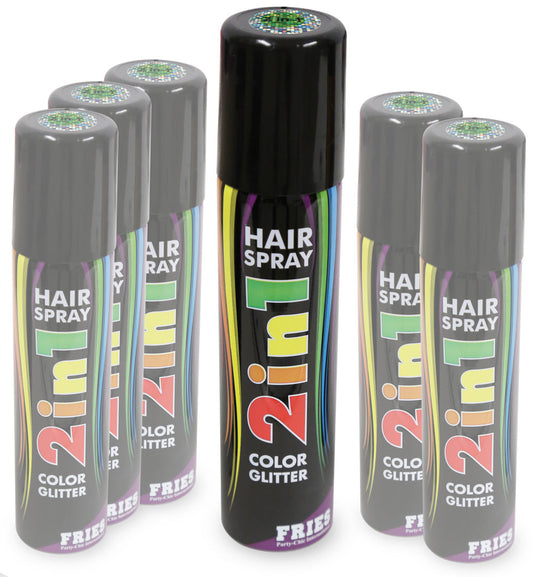 narrenwelt Color Hair - Spray 2in1 COLOR & GLITTER Haarspray grün Halloween Hairspray Fan Party