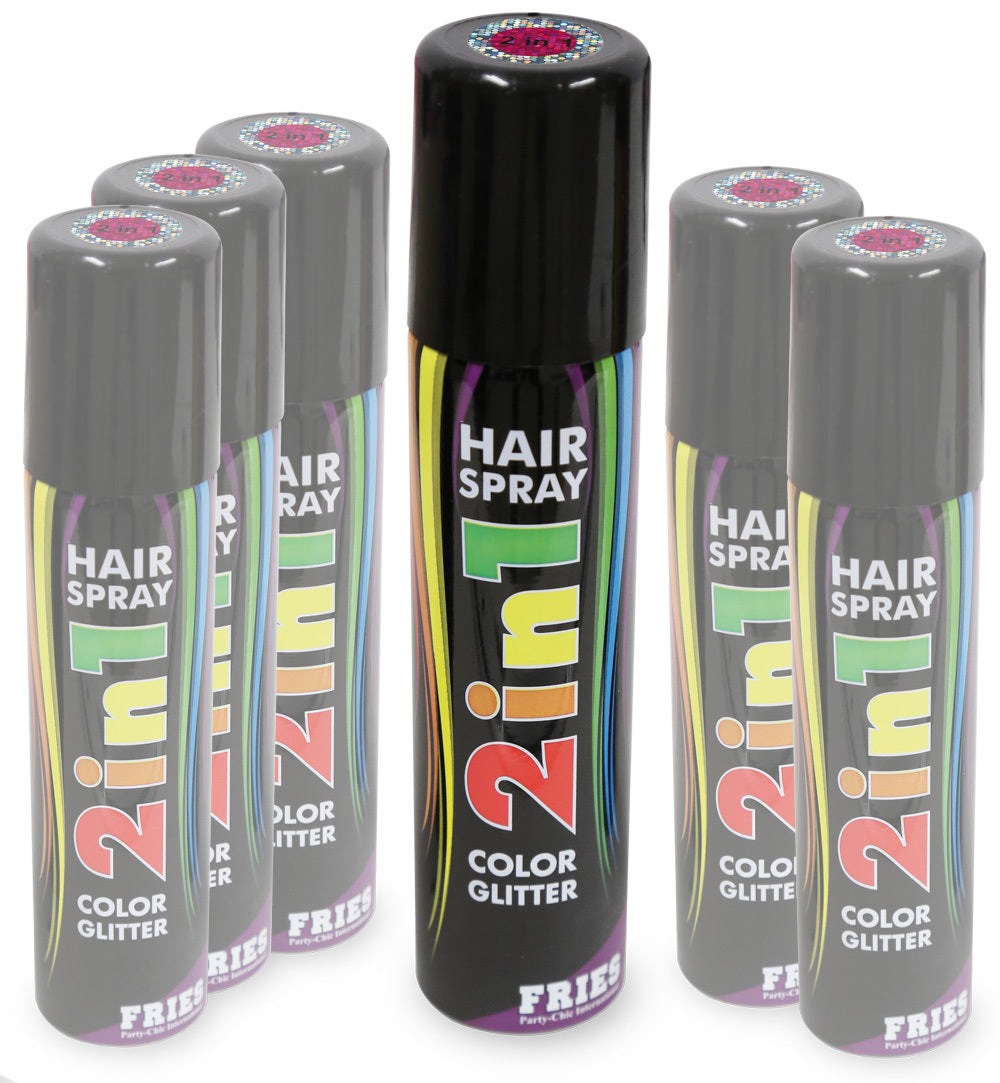 narrenwelt Color Hair - Spray 2in1 COLOR & GLITTER Haarspray pink Halloween Hairspray Fan Party