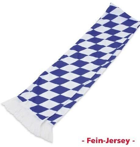 narrenwelt Bayern Schal mit Fransen Bayernraute blau/weiß ca. 140 cm, Fein-Jersey