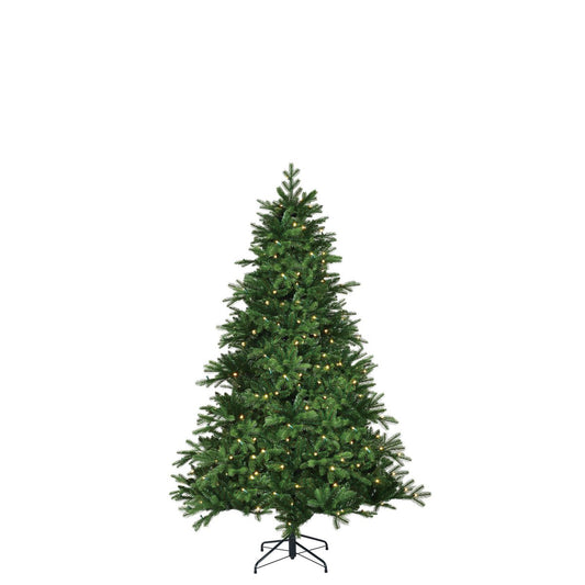 Brampton Künstlicher Weihnachtsbaum mit LED-Beleuchtung – H155 x Ø107 cm – Grün