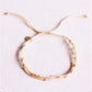 Vierfach -Satinarmband mit Perlen - Sand Damen Mode Accessoire Schmuck Edelstahl