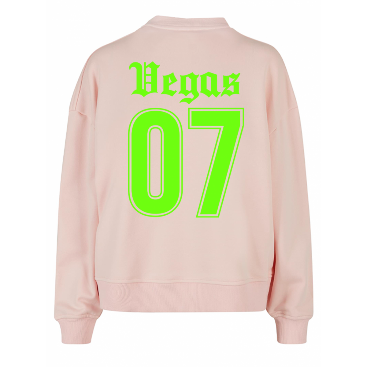 Limitierter Pullover Boxy Neon Green Velvet Vegas 07 Back