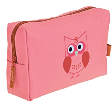 ELEPHANT® kids Kinder Reise Necessaire Kulturbeutel 350 Hits for Kids Motiv EULE rosa / koralle Waschtasche Kinder Kulturtasche  Mädchen