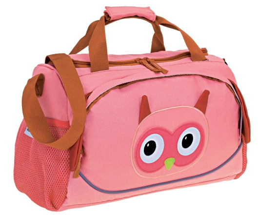 ELEPHANT® kids Kinder Sporttasche 352 Hits for Kids Motiv Eule rosa / koralle Kinder 38 cm Länge Kita Mädchen
