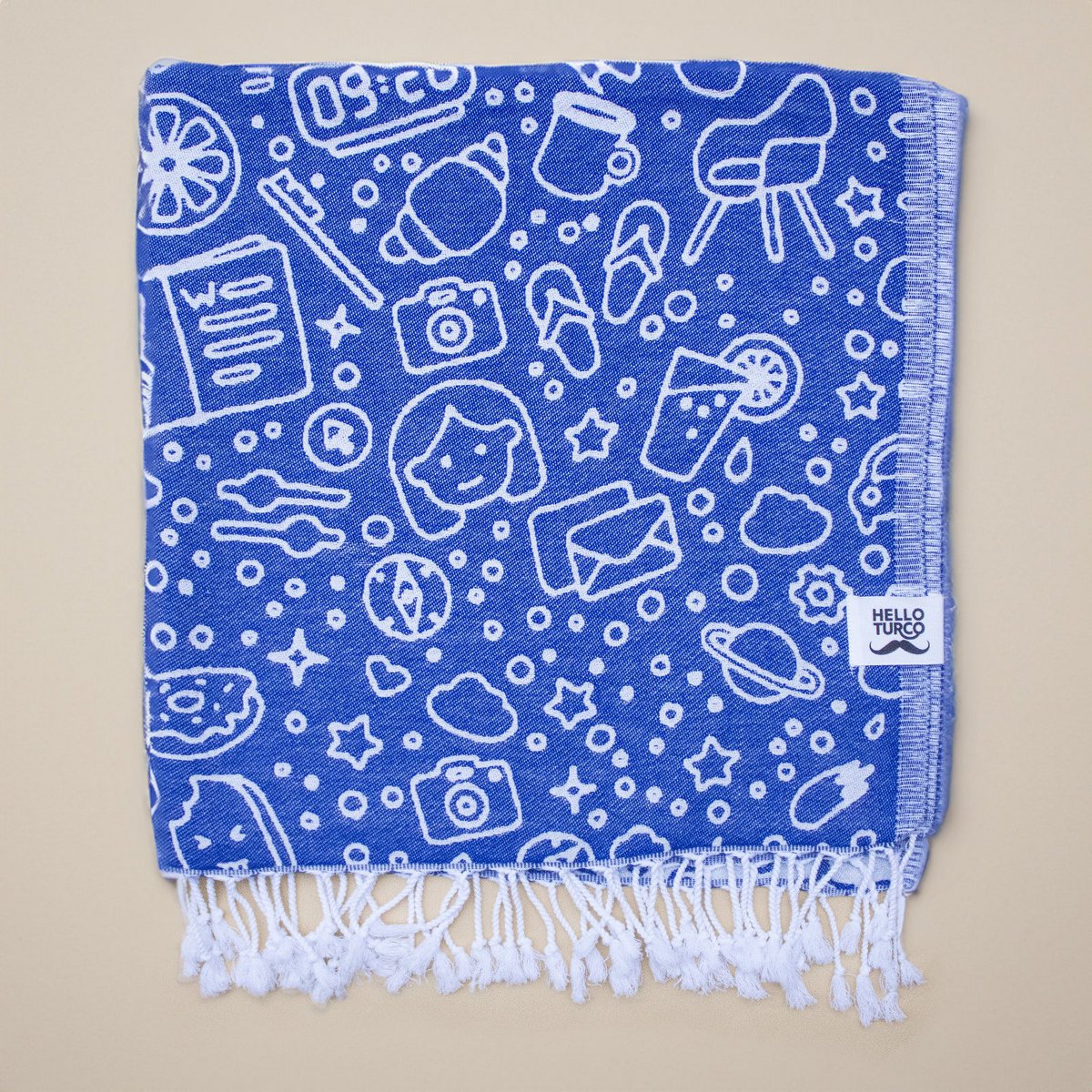 Doodle Blue Towel