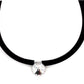 COLLIER Halskette versilbert Kristallsteine mit Modeschmuck nickelfrei