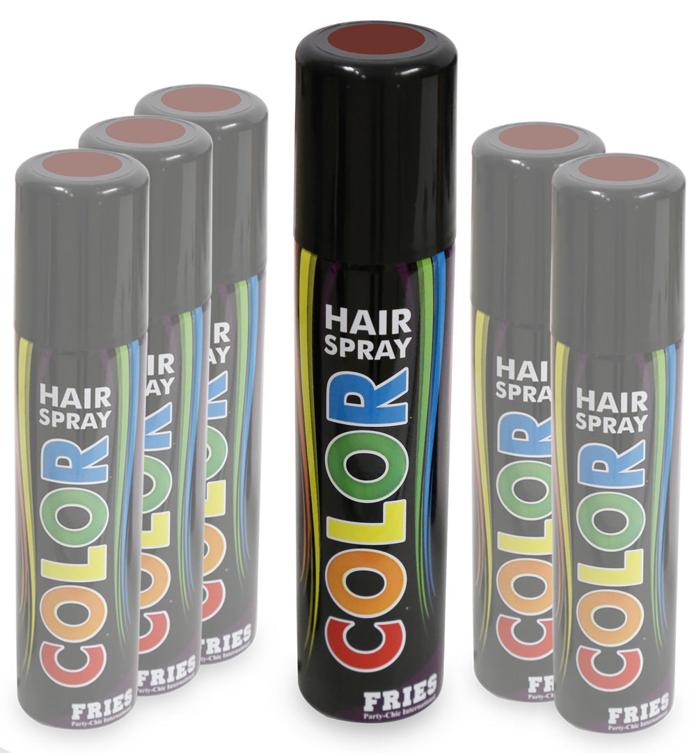 narrenwelt Hair-Color-Spray - braun- Color Hairspray Haarspray  Fasching Party Fan