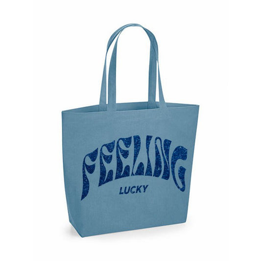 Canvas-Tasche Feeling Lucky Glitter Dunkelblau