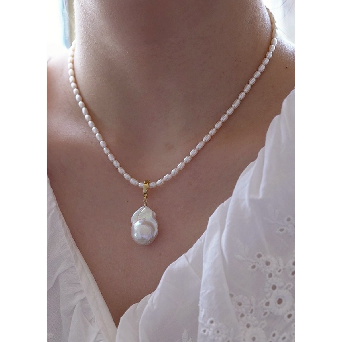 Chunky Baroque Pearl Pendant with Master Hook - Pendant Only