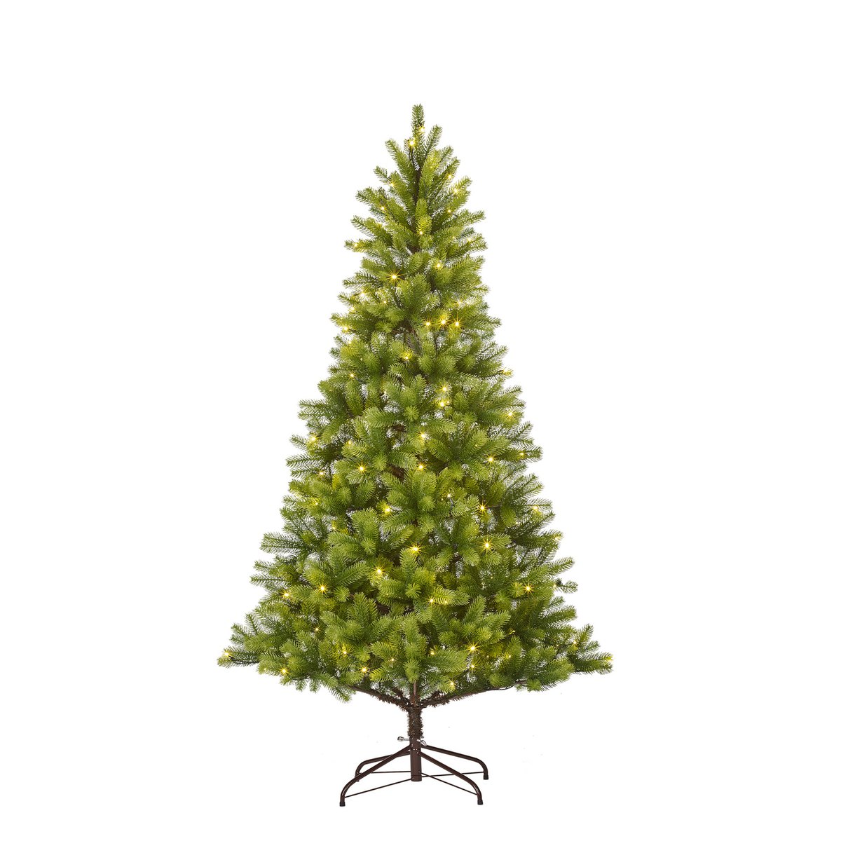 Nagoya Künstlicher Weihnachtsbaum mit warmweißer LED-Beleuchtung – H210 x Ø115 cm – Grün