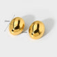 Minimalistische ovale Eierschalen-Ohrstecker – Gold und Silber
