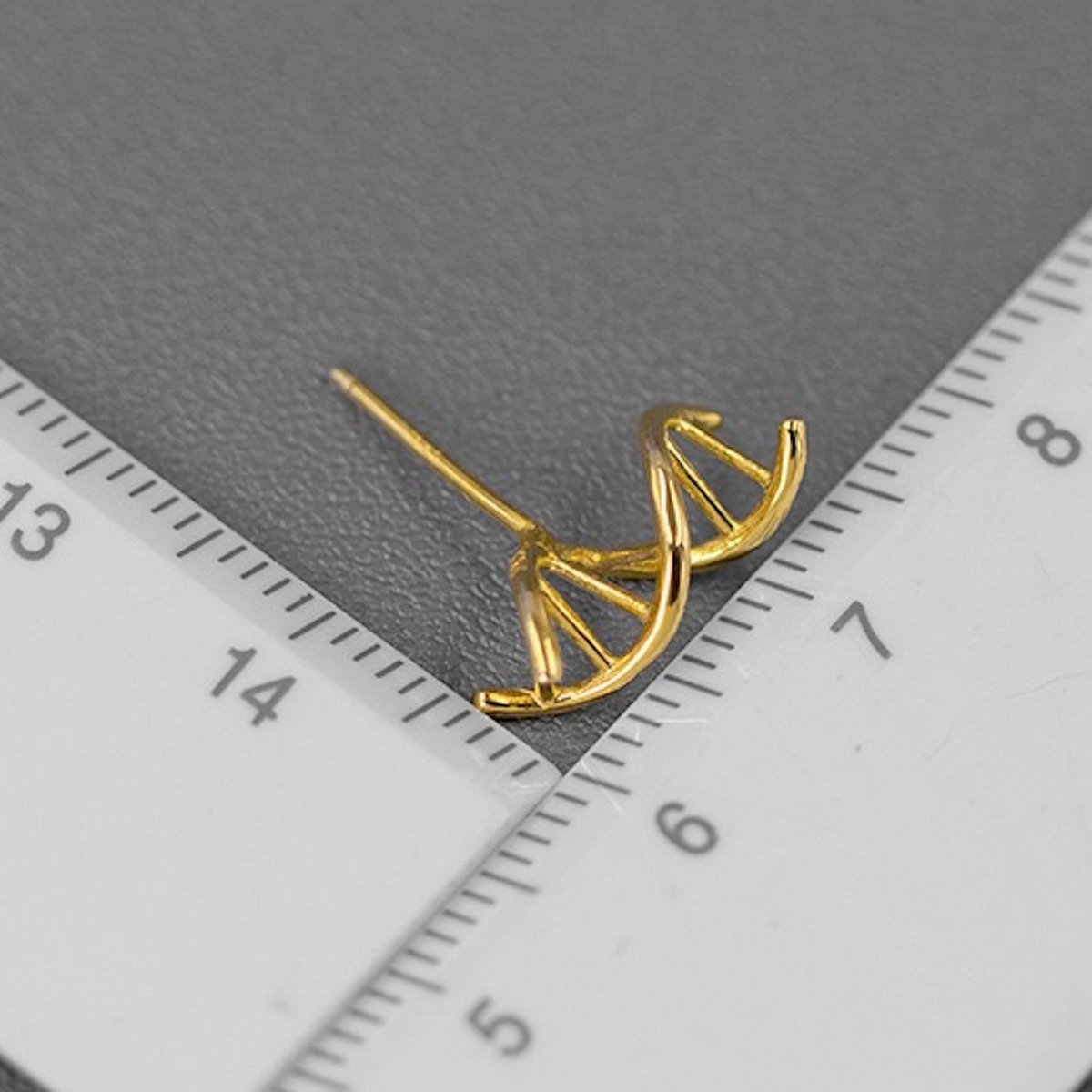 Creative Design DNA Ear Studs - Gold vermeil n Sterling silver