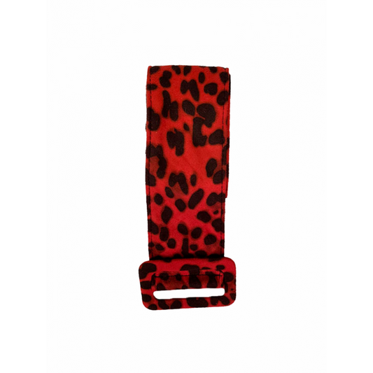 Belt suede red leopard