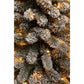 Schmaler künstlicher Weihnachtsbaum von Charlton mit warmweißer LED-Beleuchtung – H230 x Ø58 cm – Grün gefrostet