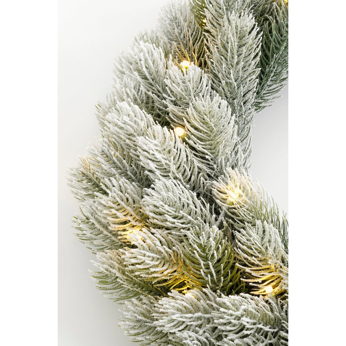 Nagoya Weihnachtskranz mit LED -Beleuchtung und Timerfunktion - H12 x Ø60 cm - Grün