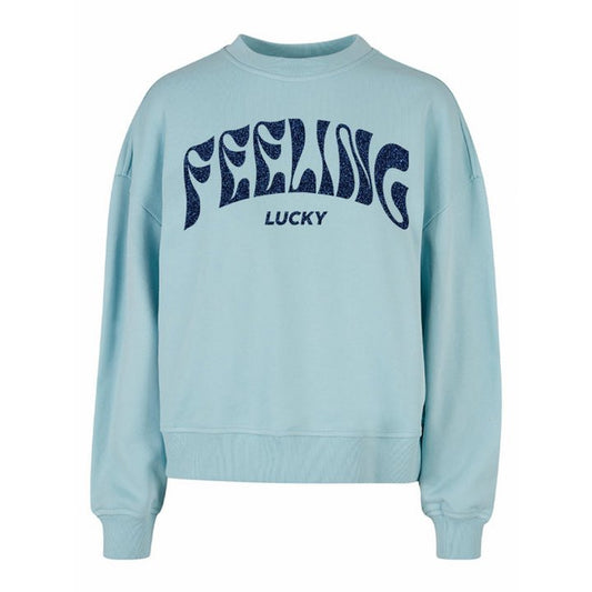 Limitierter Pullover Boxy Feeling Lucky Glitter Dunkelblau