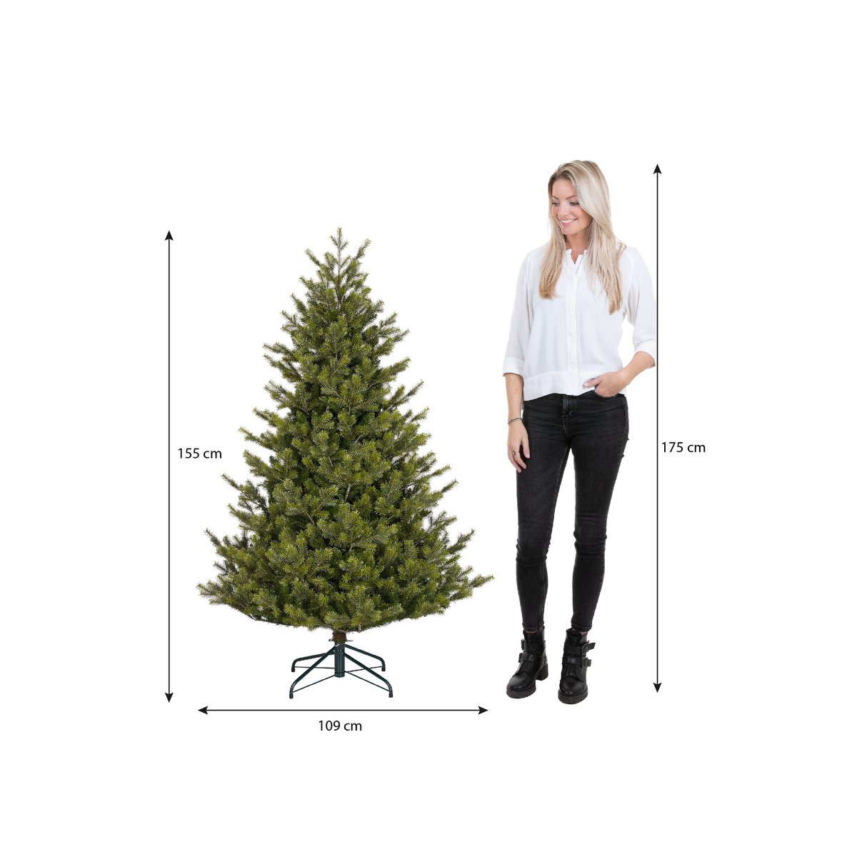 Clive künstlicher Weihnachtsbaum - H155 x Ø109 cm - Grün