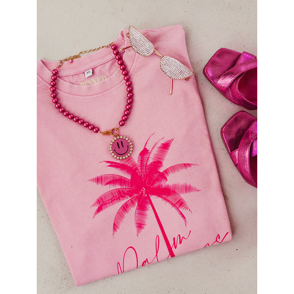 T-Shirt Palm Springs Neon Pink