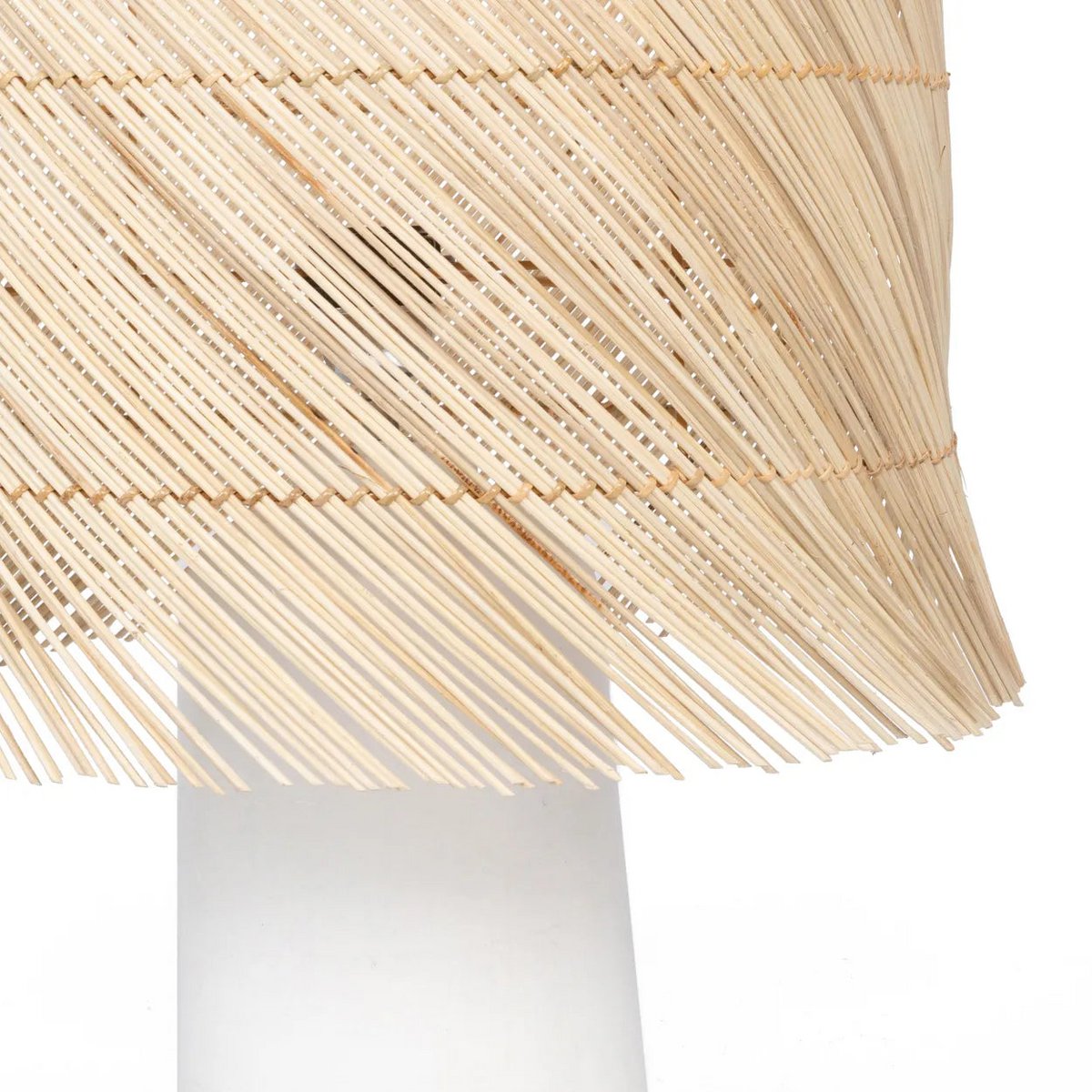 Die Rattan Tischlampe - White Natural