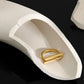 Geometrischer Doppelstegring aus Sterlingsilber und Goldvermeil