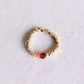 Elastischer Ring mit Naturstein - Pink Damen Mode Accessoire Schmuck Edelstahl