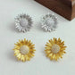 Moderne Vintage Sunflower Love Ohrstecker – Gold und Silber