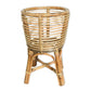 Rattan-Pflanzenständer rund – Boho-Pflanzgefäß – Rattan-Pflanzkorb – natürlicher Blumenständer für Töpfe bis Ø20 cm AKARA