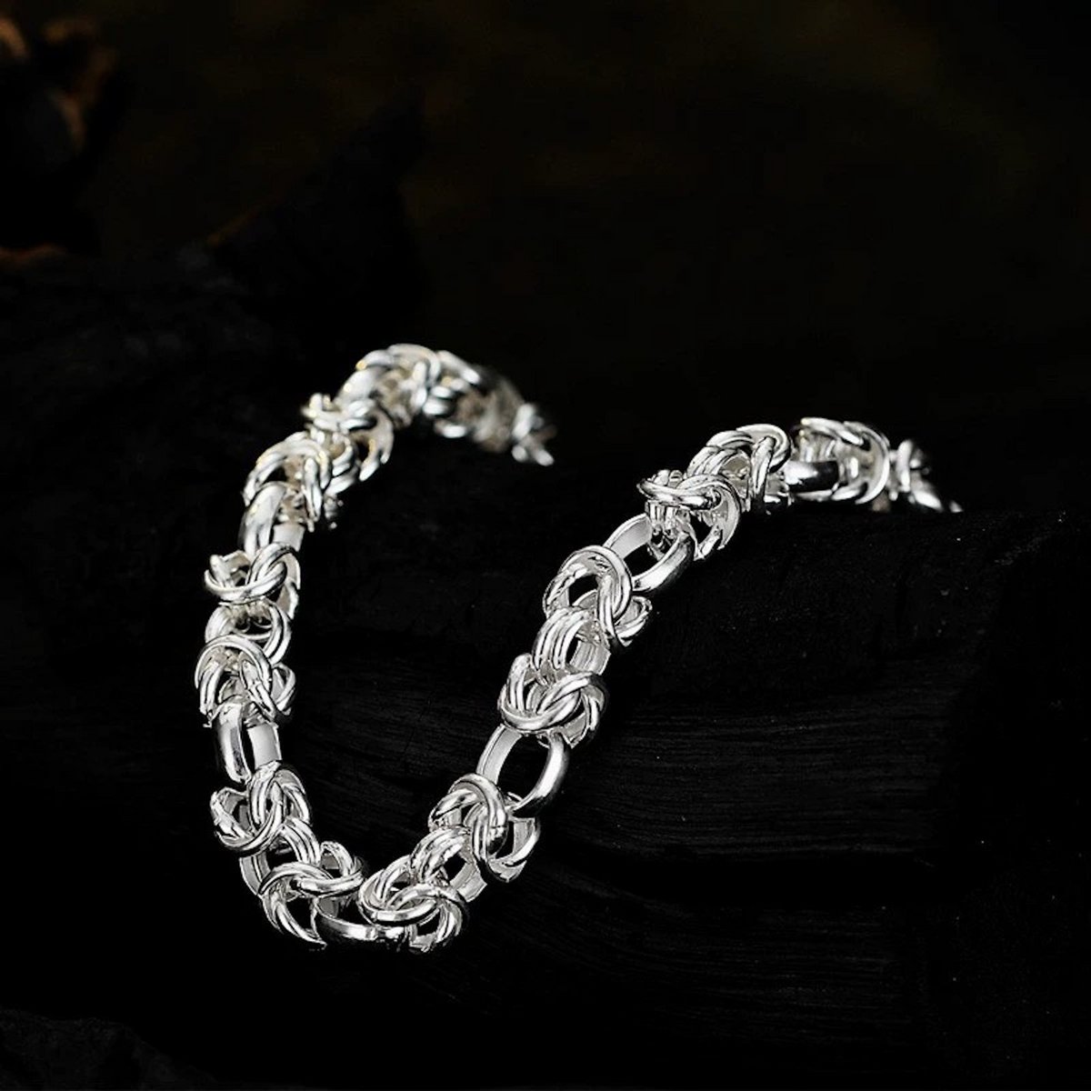 Klassisches Drachenkettenarmband aus Sterlingsilber