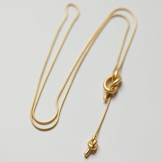 Lange Pullover-Halskette mit 24-Karat-Vergoldung – Gold und Silber