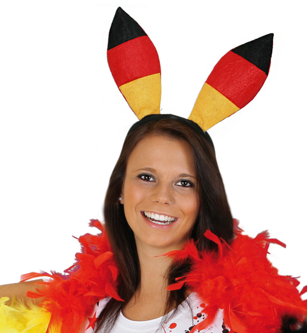 narrenwelt Hasenohren auf Haarreif Fan Deutschland Bunny-Ohren Accessoires