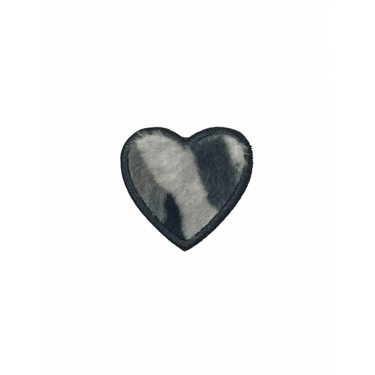 Grey Fur Heart Candy Badge