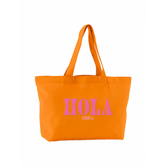 Canvas-Einkaufstasche Hola Chica Pink