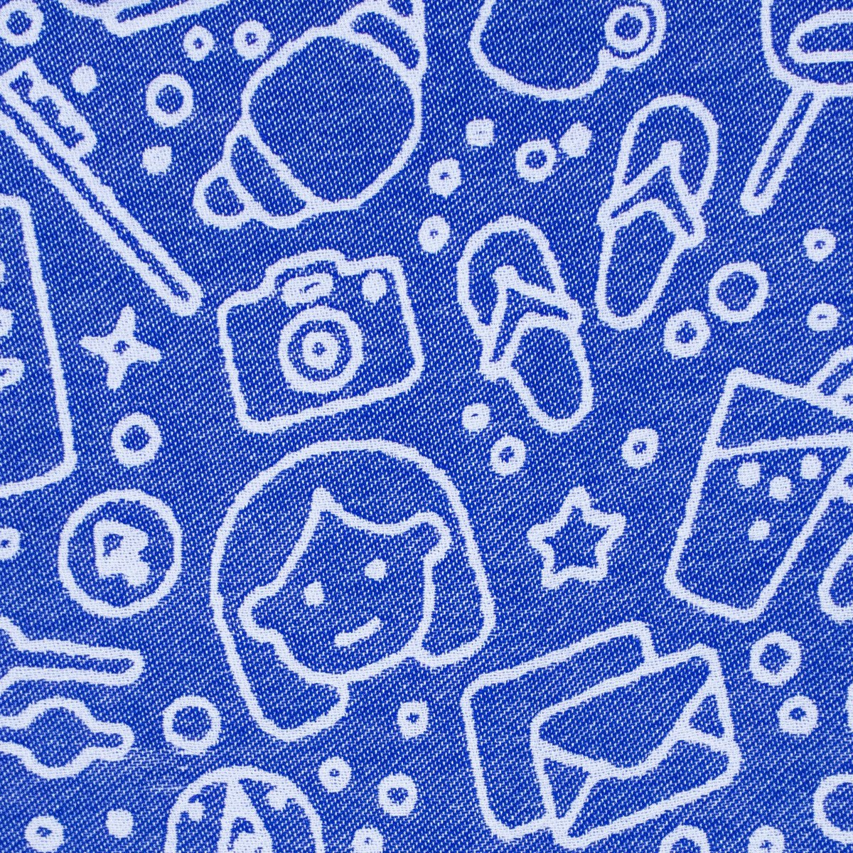 Doodle Blue Towel