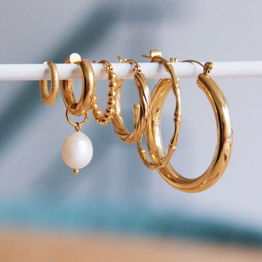 Stainless steel hoop maxi '40mm' – gold