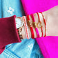 Miyuki-Armband mit Farbblockierung – Flieder/Orange