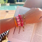 Elastisches Armband aus Edelstein - Fuchsia/Pink
