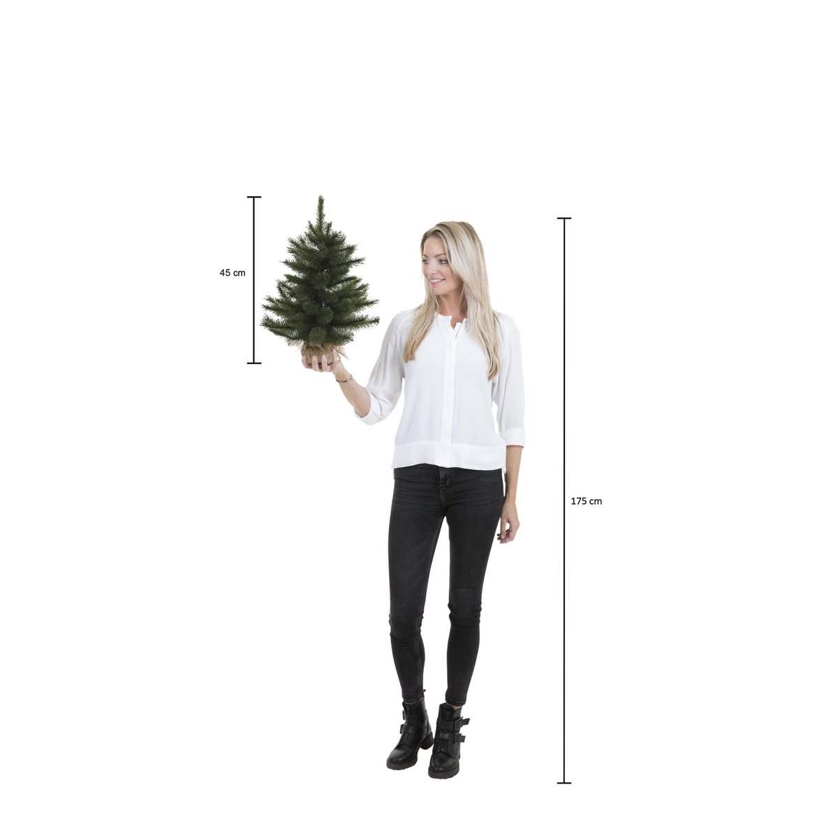 Black Box Trees Brewer Kunstkerstboom aus Jute – H45 x Ø36 cm – Mattgrün
