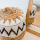 Wäschekorb mit Deckel – Boho-Wäschekorb rund – großer Boho-Korb – geflochtener Korb mit Baumwollmuster PALEM (3 Größen Ø33/43/55 cm)