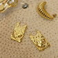 Einzigartiges Design Golden Board Drop Ohrringe – Gold und Silber
