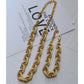 Vintage-inspirierte klobige Perlenkette und Armband
