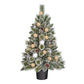 Kaprun Weihnachtsbaum im Topf mit LED -Beleuchtung und Timerfunktion - H90 cm - Grün, Silber