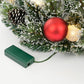 Kaprun Weihnachtskranz mit warmweißer LED-Beleuchtung – Ø45 cm – Grün gefrostet, Rot