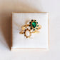 R613: Vintage-Ring aus Edelstahl mit Perlensteinen - Gold