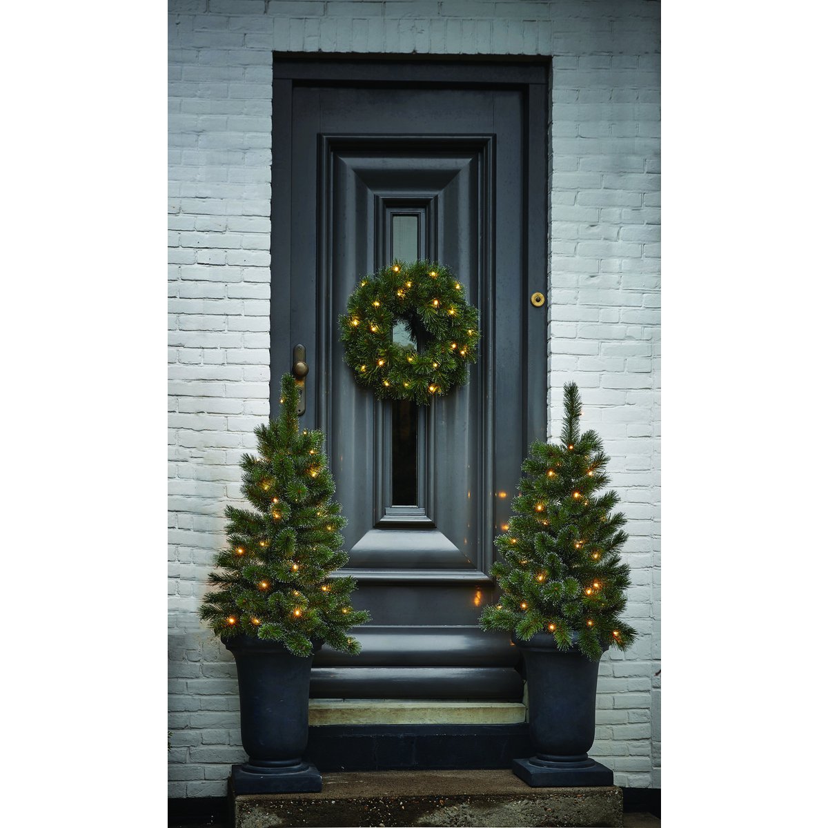 Glendon Weihnachtskranz mit LED-Beleuchtung – Ø45 cm – Grün