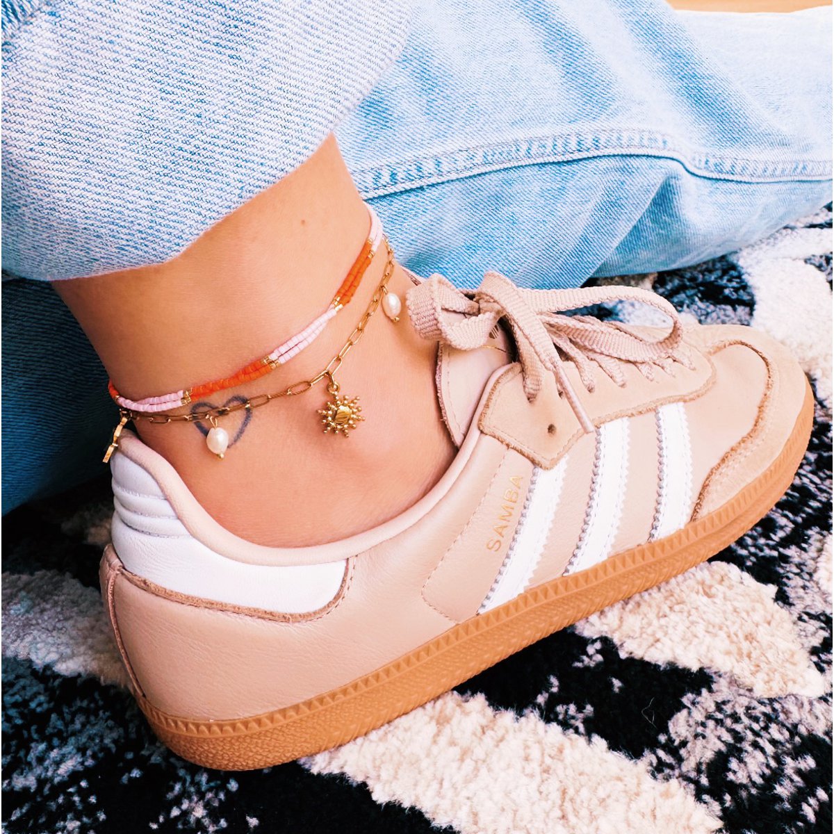 Miyuki Anklet 'Regenbogen' Damen Mode Accessoire Schmuck Edelstahl