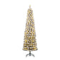Schmaler künstlicher Weihnachtsbaum von Charlton mit warmweißer LED-Beleuchtung – H230 x Ø58 cm – Grün gefrostet