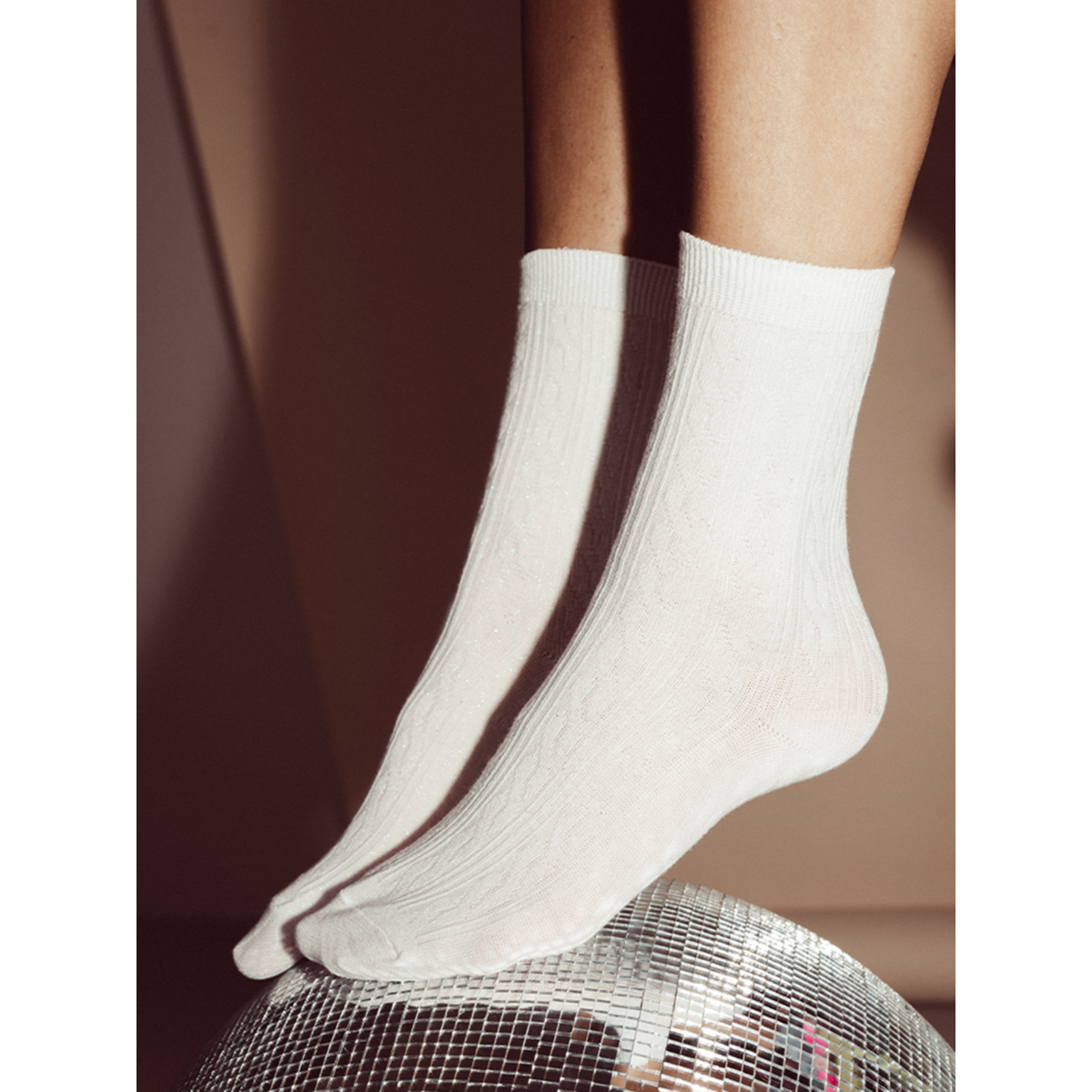 Socken Silver Glitter Stripes Femme